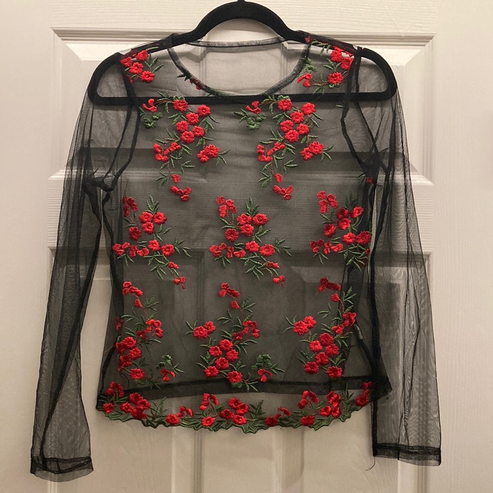 Brand unknown | Small | mesh fabric with embroidery